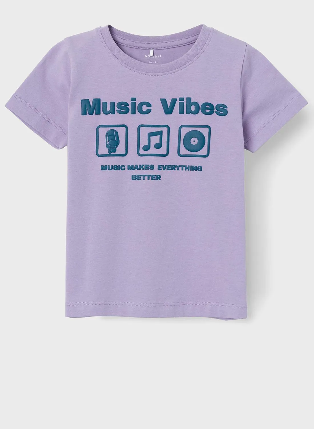 NAME IT Kids Music Vibes Crew Neck T-Shirt