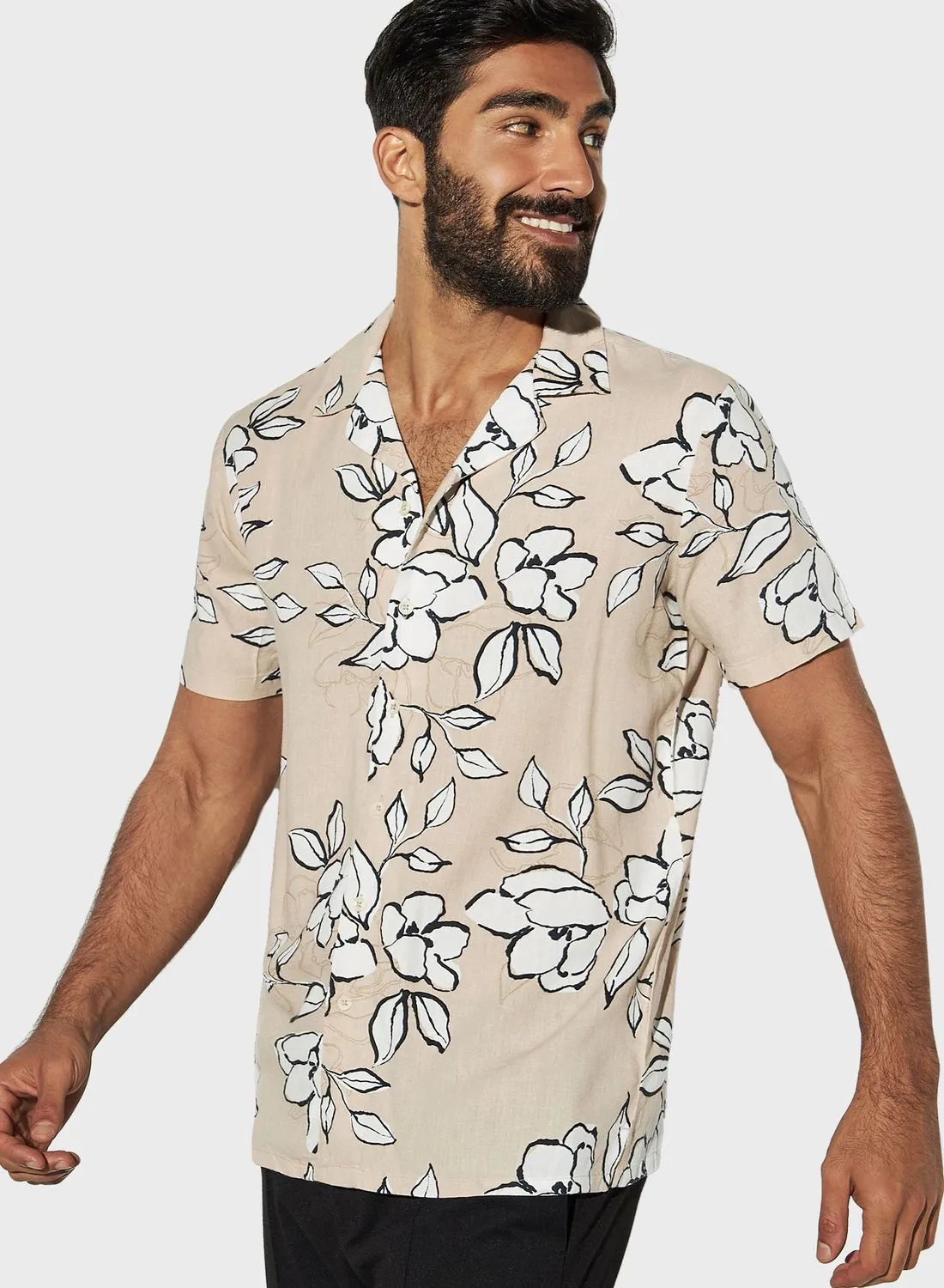 Iconic Tropical Print Regular Fit Shirt