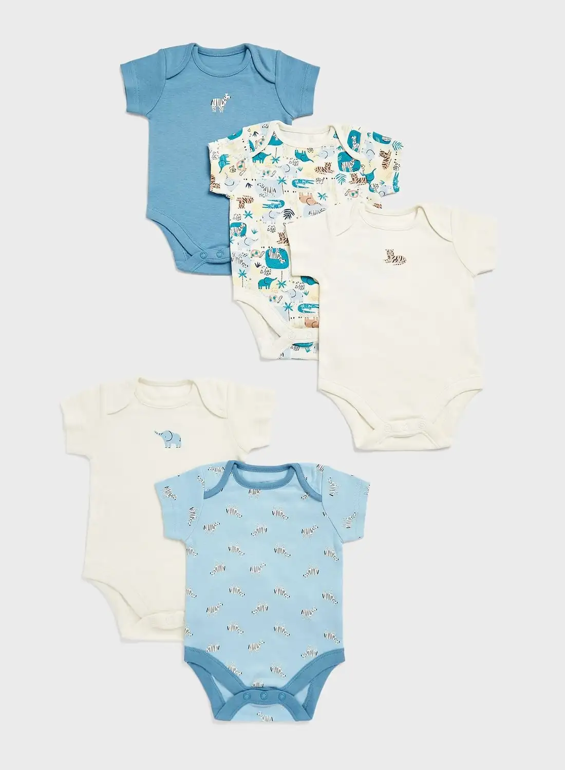 mothercare Kids 5 Pack Printed Bodysuits