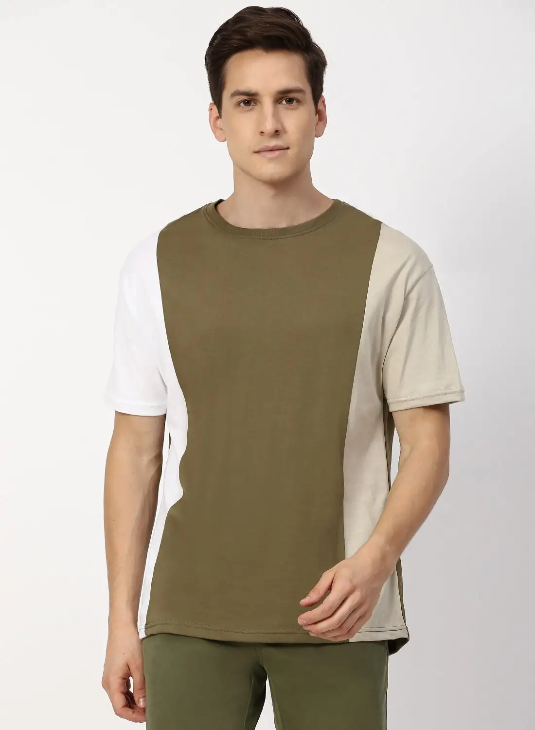 QUWA Crew Neck T-Shirt Whisper White/Scarab/Basil