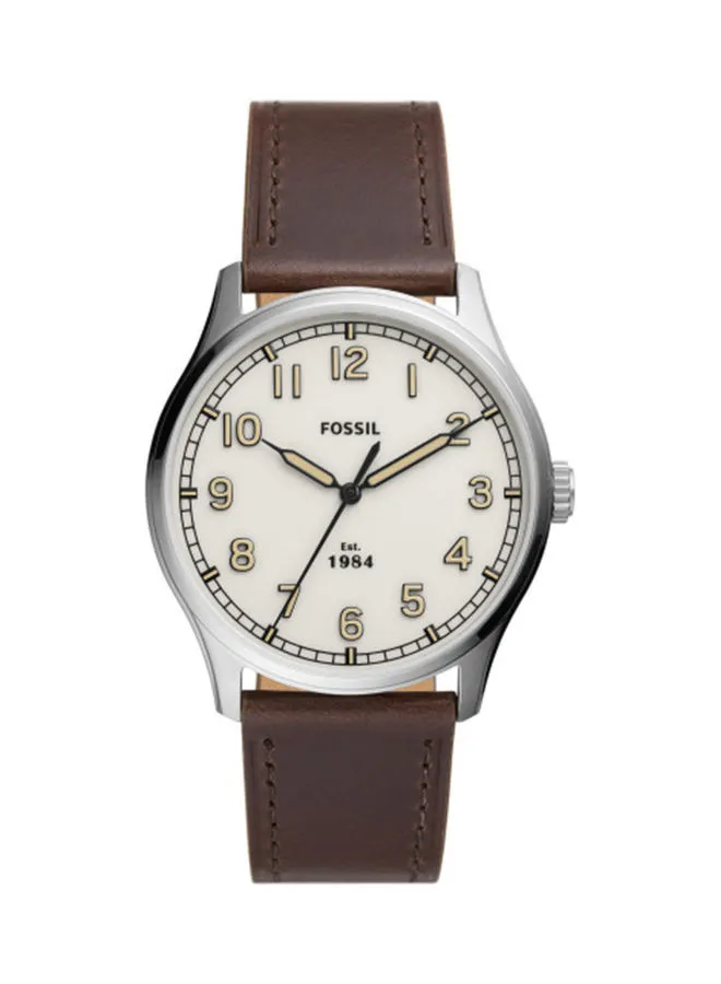 FOSSIL Men's Analog Round Shape Leather Wrist Watch FS5927 42 mm
