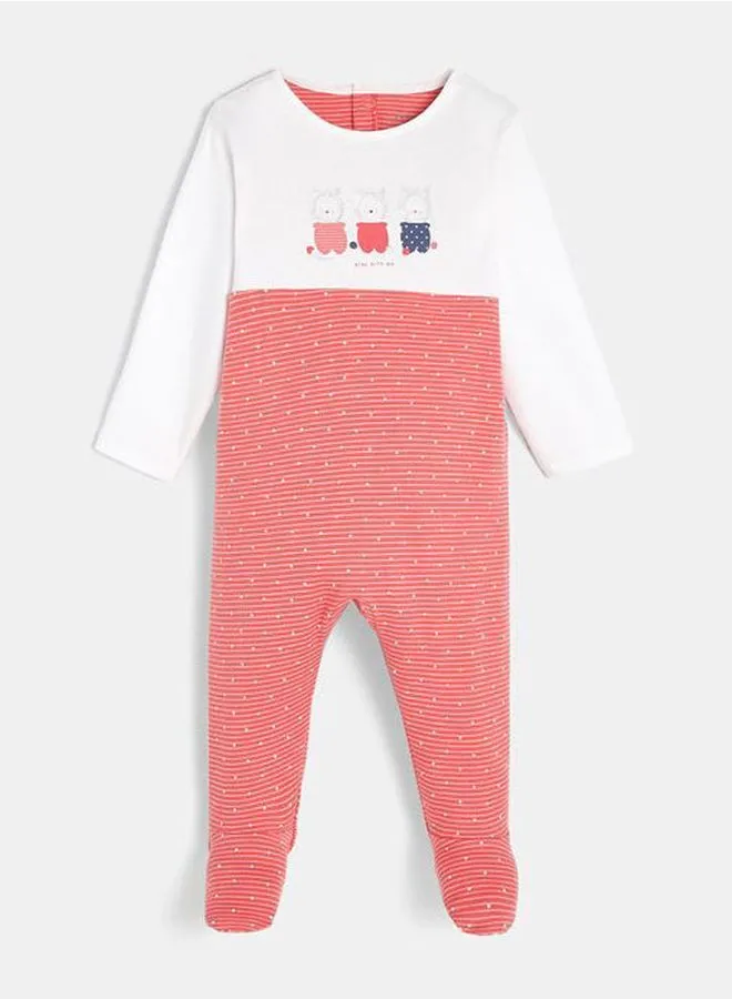 OBAIBI Striped Onesies Pink/White/Blue