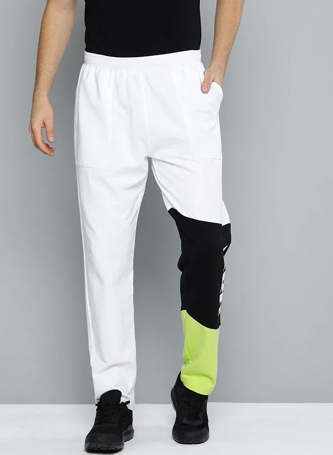 HRX by Hrithik Roshan Mid-Rise Casual Track Pants White/Black/Green