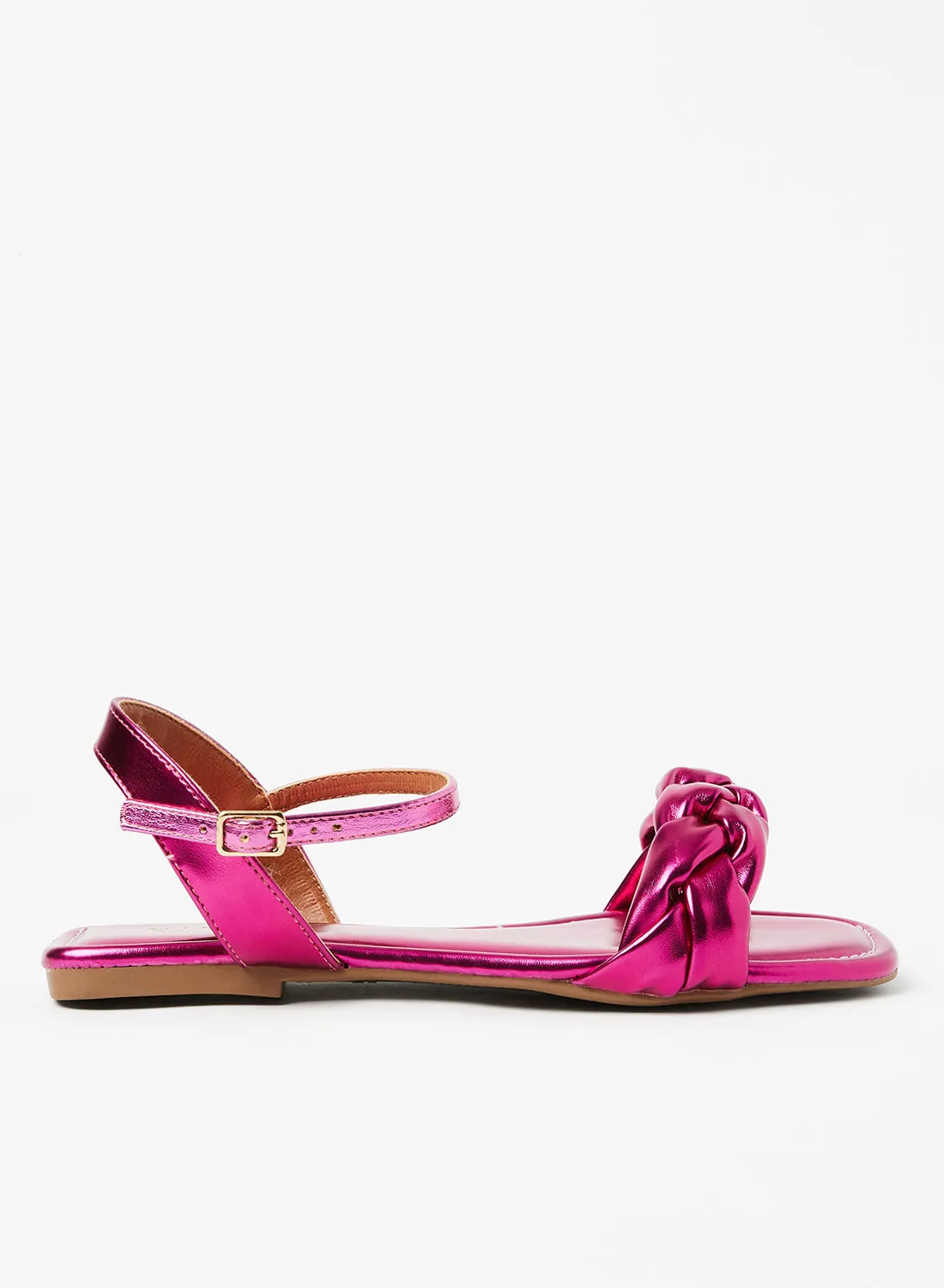 Aila Casual Plain Flat Sandals Pink