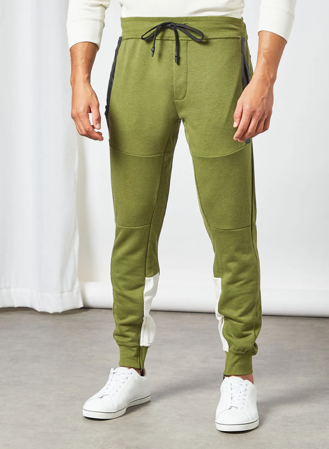STATE 8 Zip Cuff Detail Joggers Olive