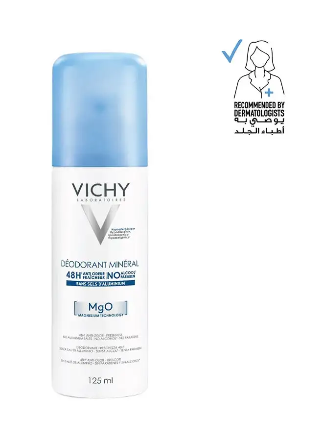 Vichy 48 Hour Mineral Aluminum Free Spray Deodorant White 125ml