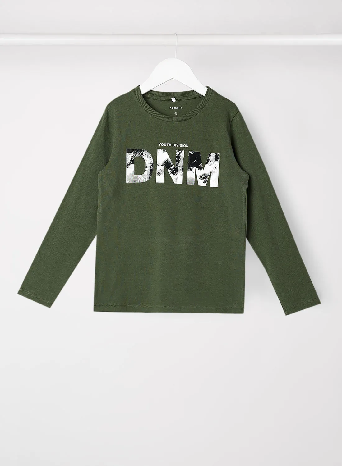 NAME IT Kids Front Graphic Long Sleeve T-Shirt Green