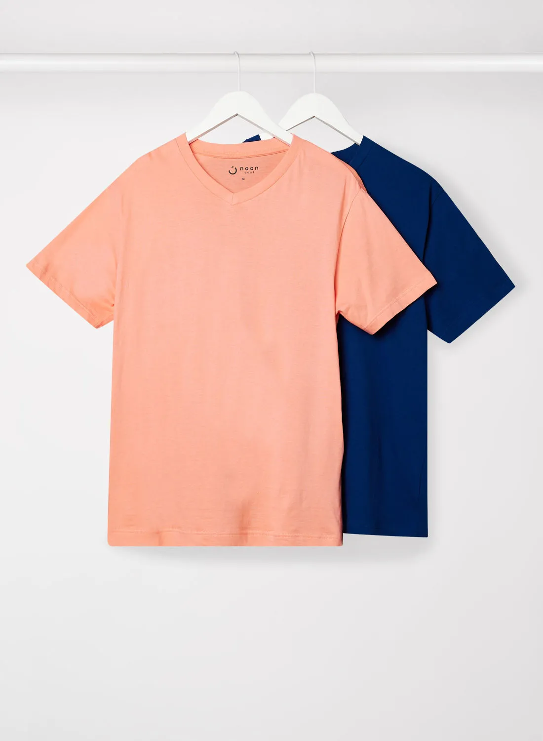 Noon East Men's Pack of 2 V-Neck T-Shirt Navy/Pink