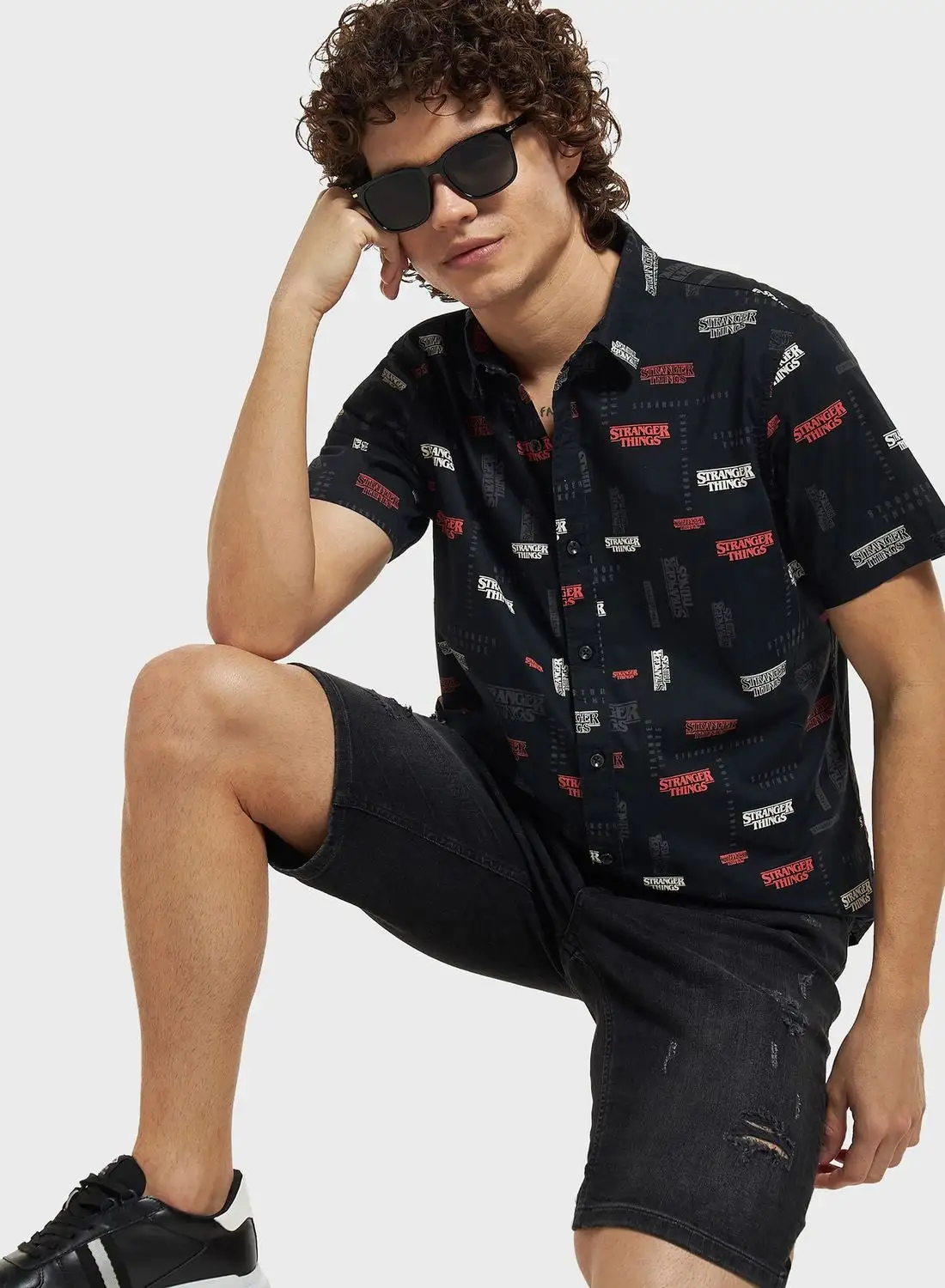 SP Characters All-Over Stranger Things Print Shirt