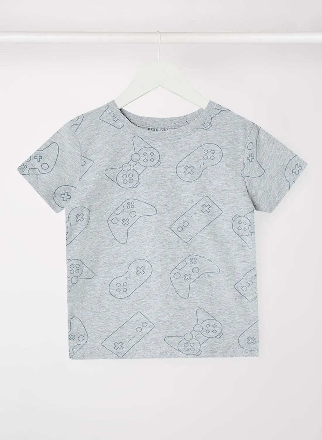 Reserved Kids/Teen Game Controller T-Shirt Light Grey