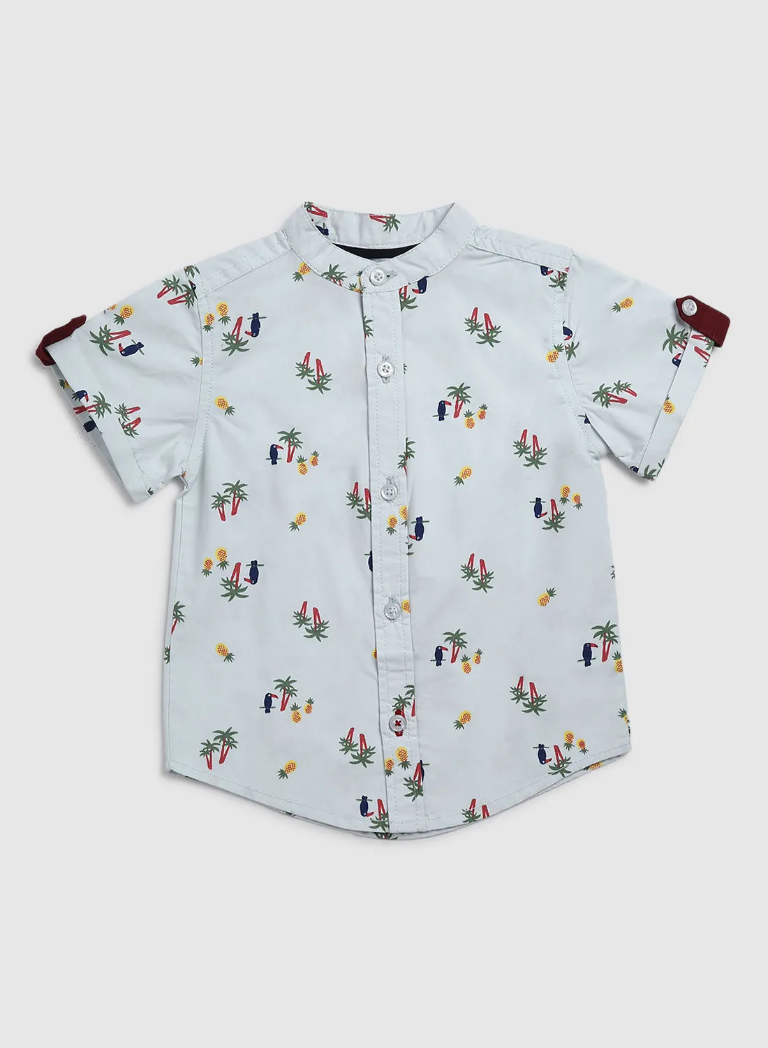 Zarafa Baby Boys Collared Neck Short Sleeve Shirt Multicolour