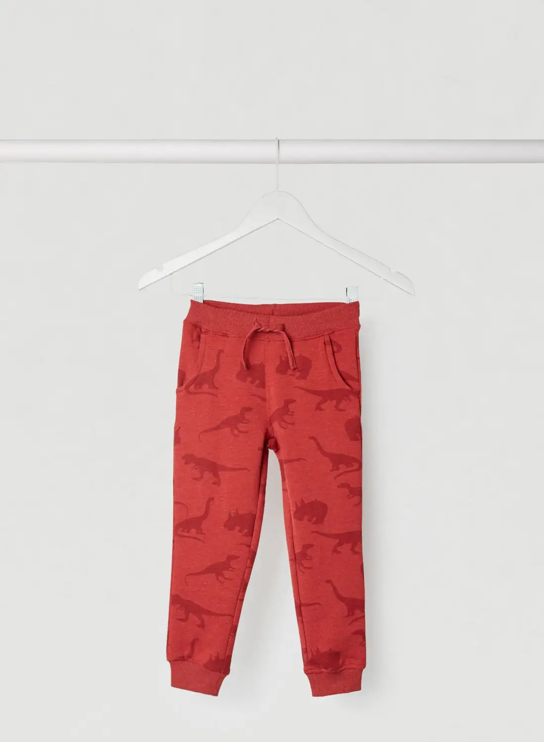 NAME IT Dino Print Slim Fit Sweatpants Brick Red