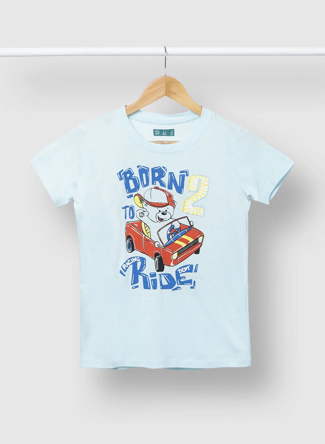 RAHA Pure Cotton Boys Comfortable Stylish T-Shirt Blue / Red