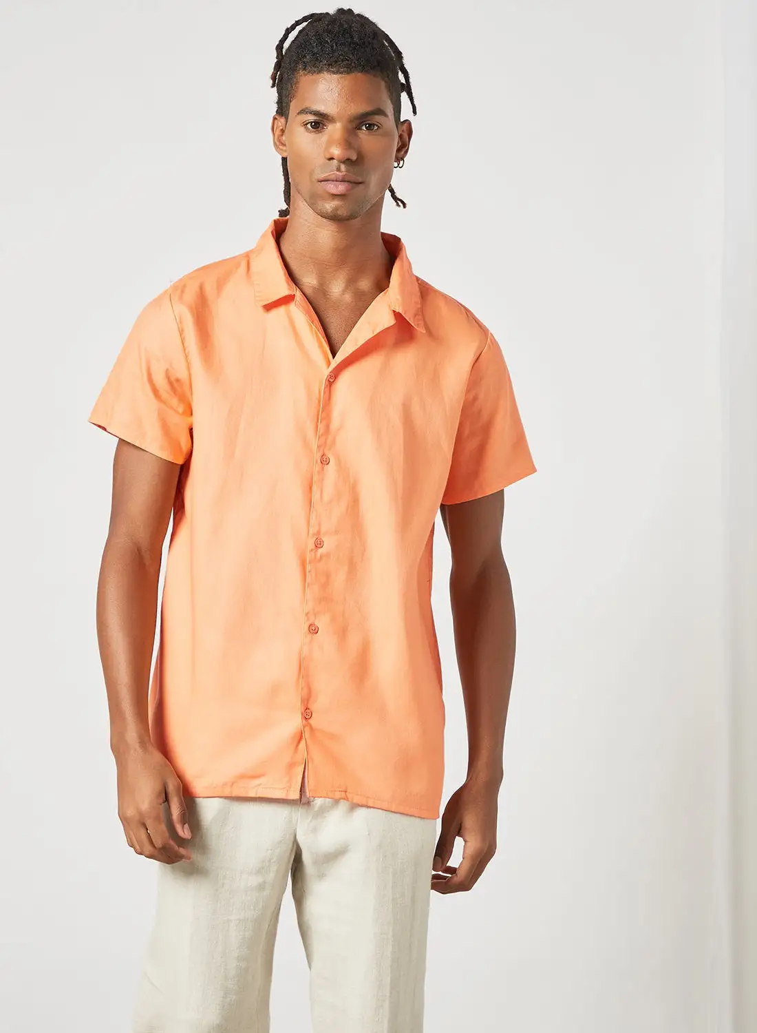 STATE 8 Casual Collar Shirt Orange