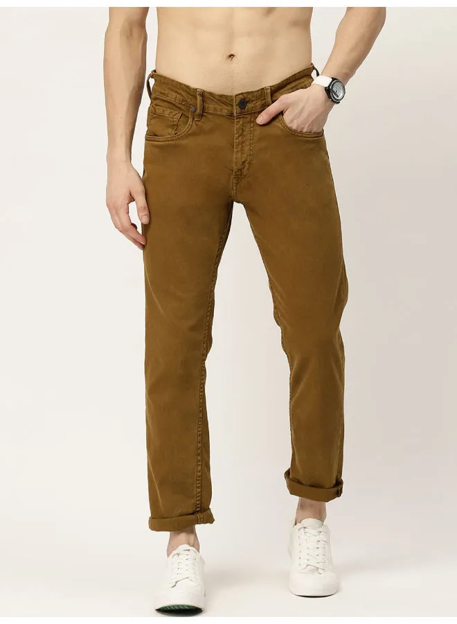 Moda Rapido Slim Fit Mid-Rise Jeans Brown