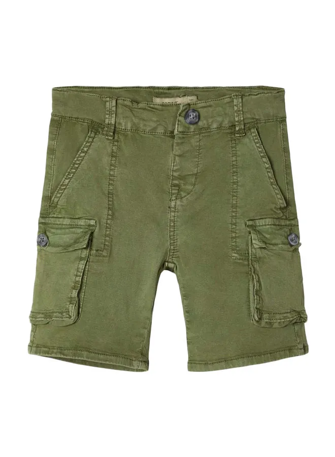 NAME IT Baggy Fit Cargo Shorts Loden Green