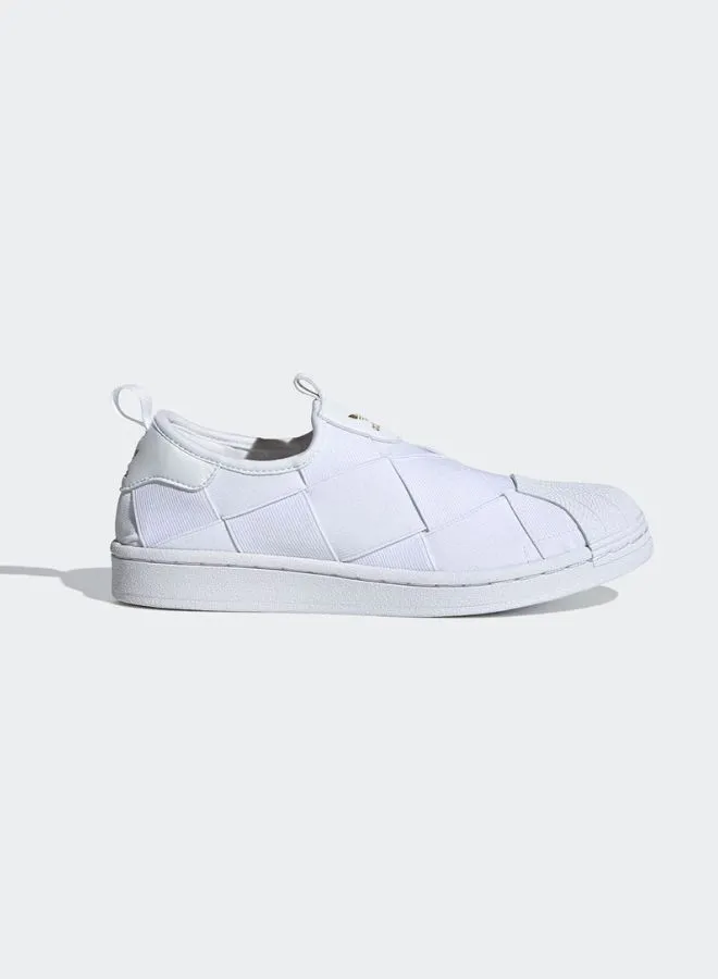 حذاء سوبر ستار سهل الارتداء من أديداس أوريجينالز ، أبيض