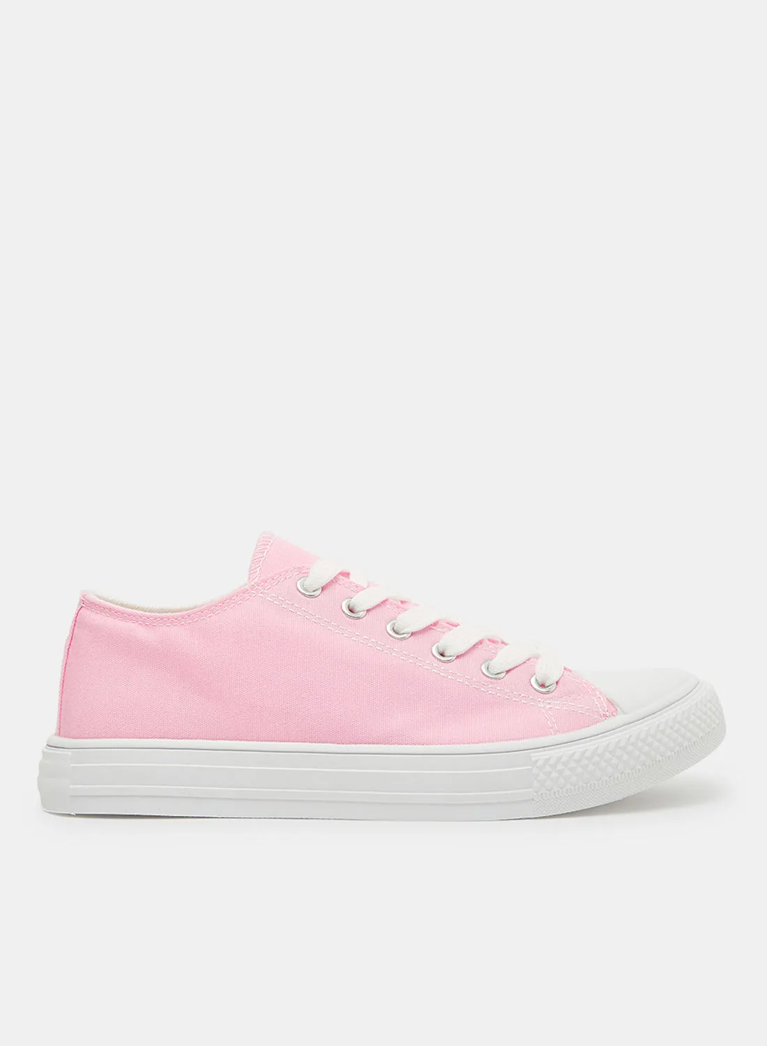 LABEL RAIL Canvas Low Top Sneakers Pink