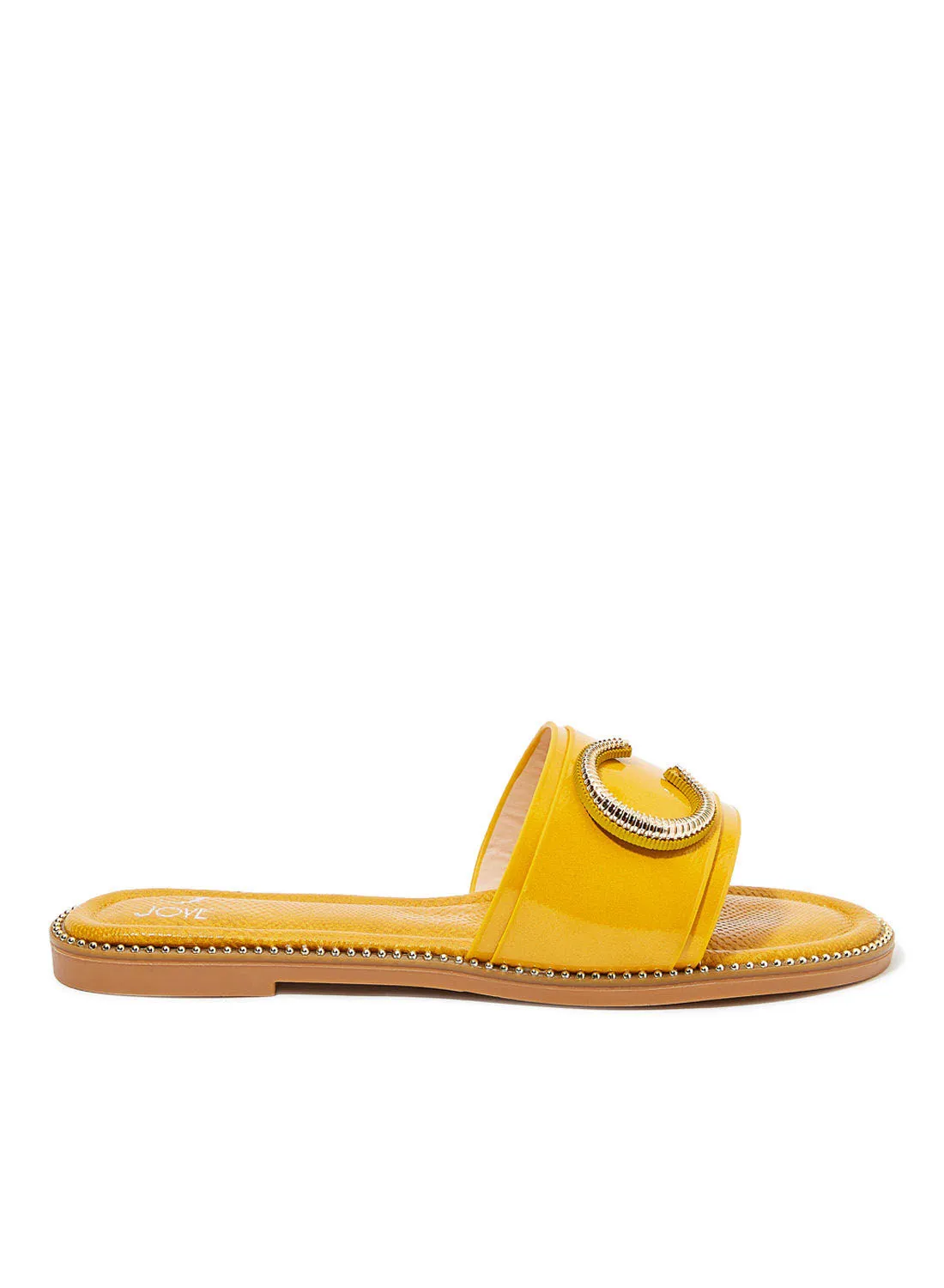 Jove Embellished Detail Flat Sandals Yellow