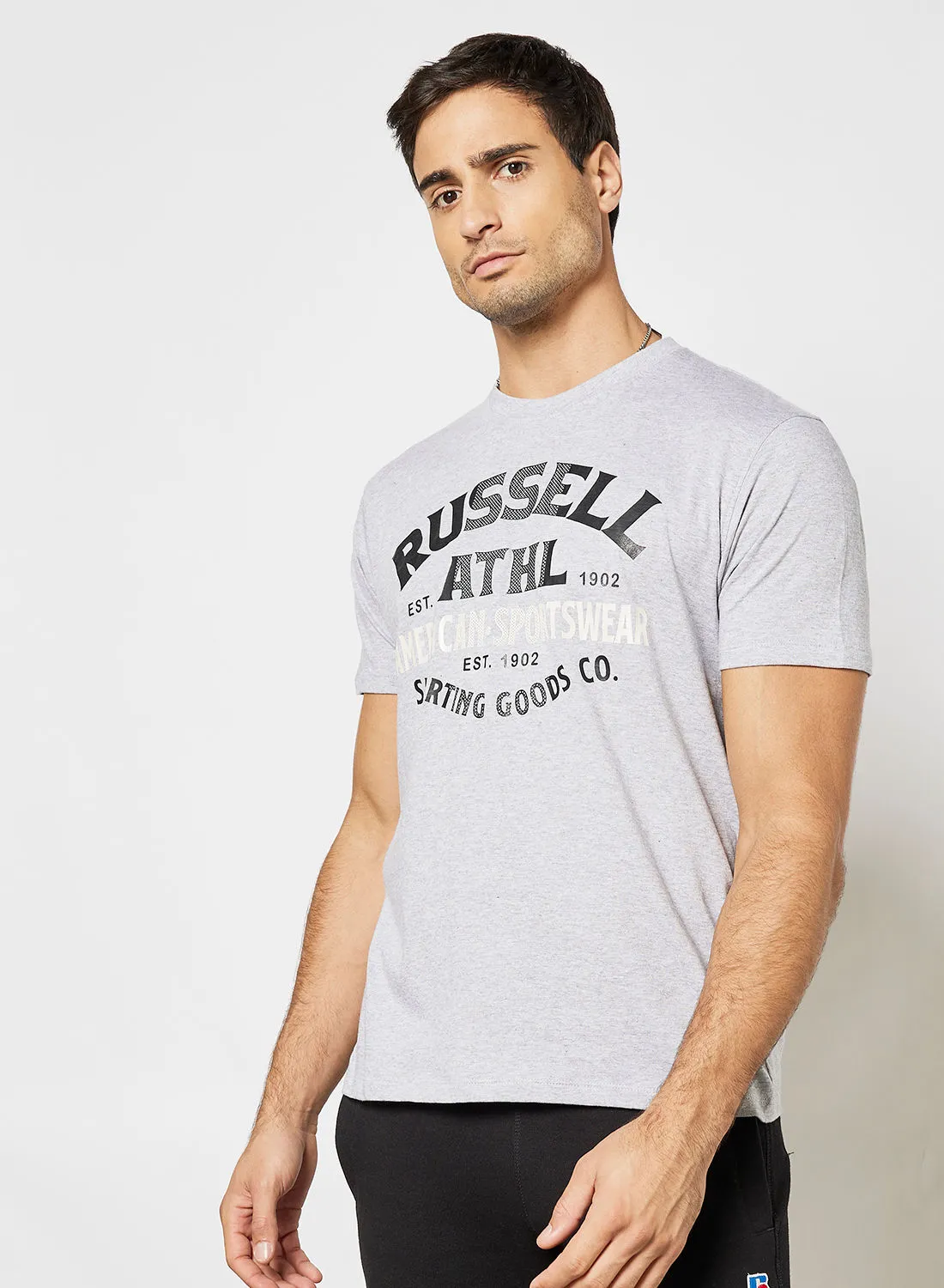 Russell Athletic Contrast Logo T-Shirt Light Grey