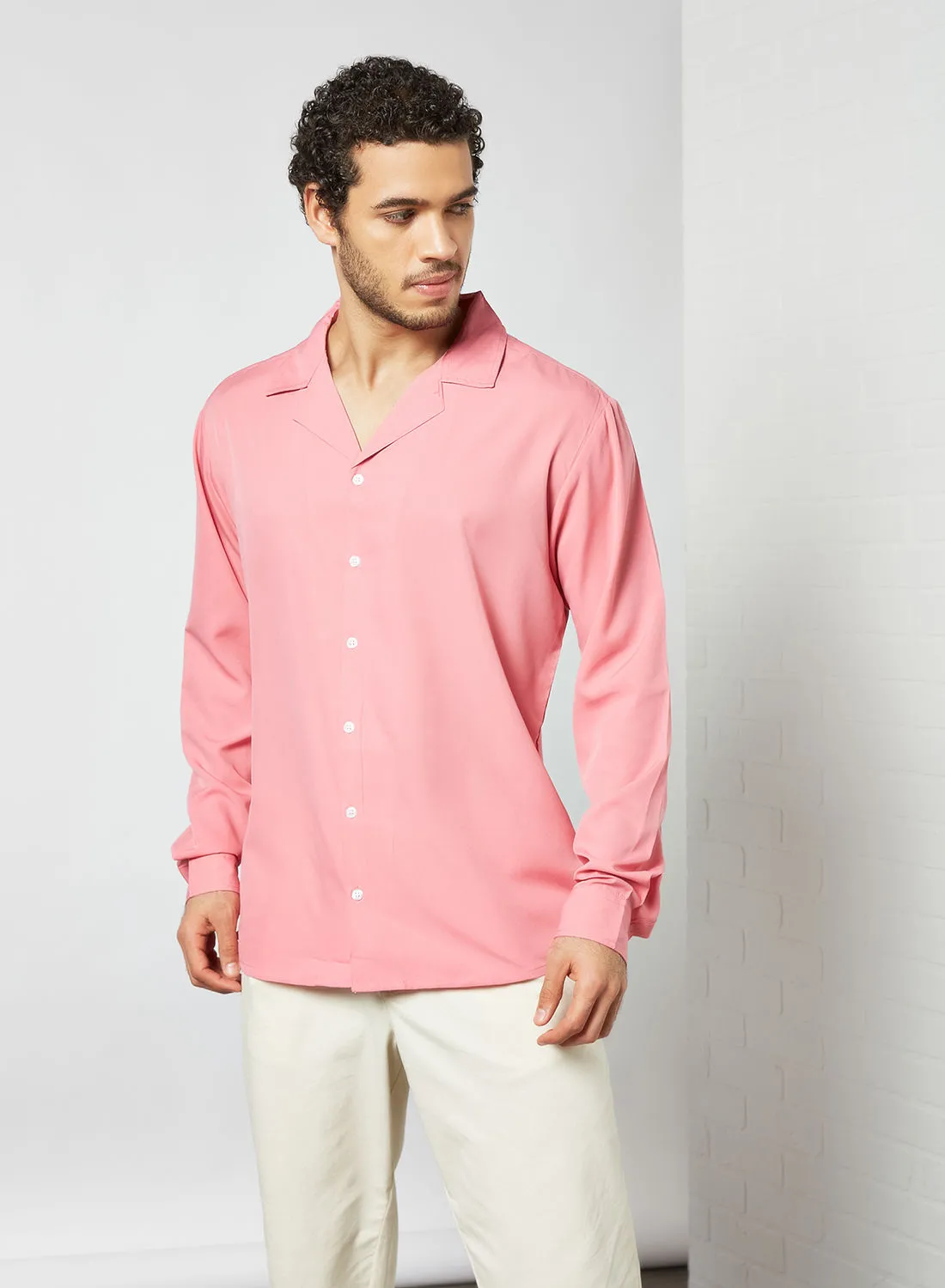 STATE 8 Casual Button Down Shirt Pink