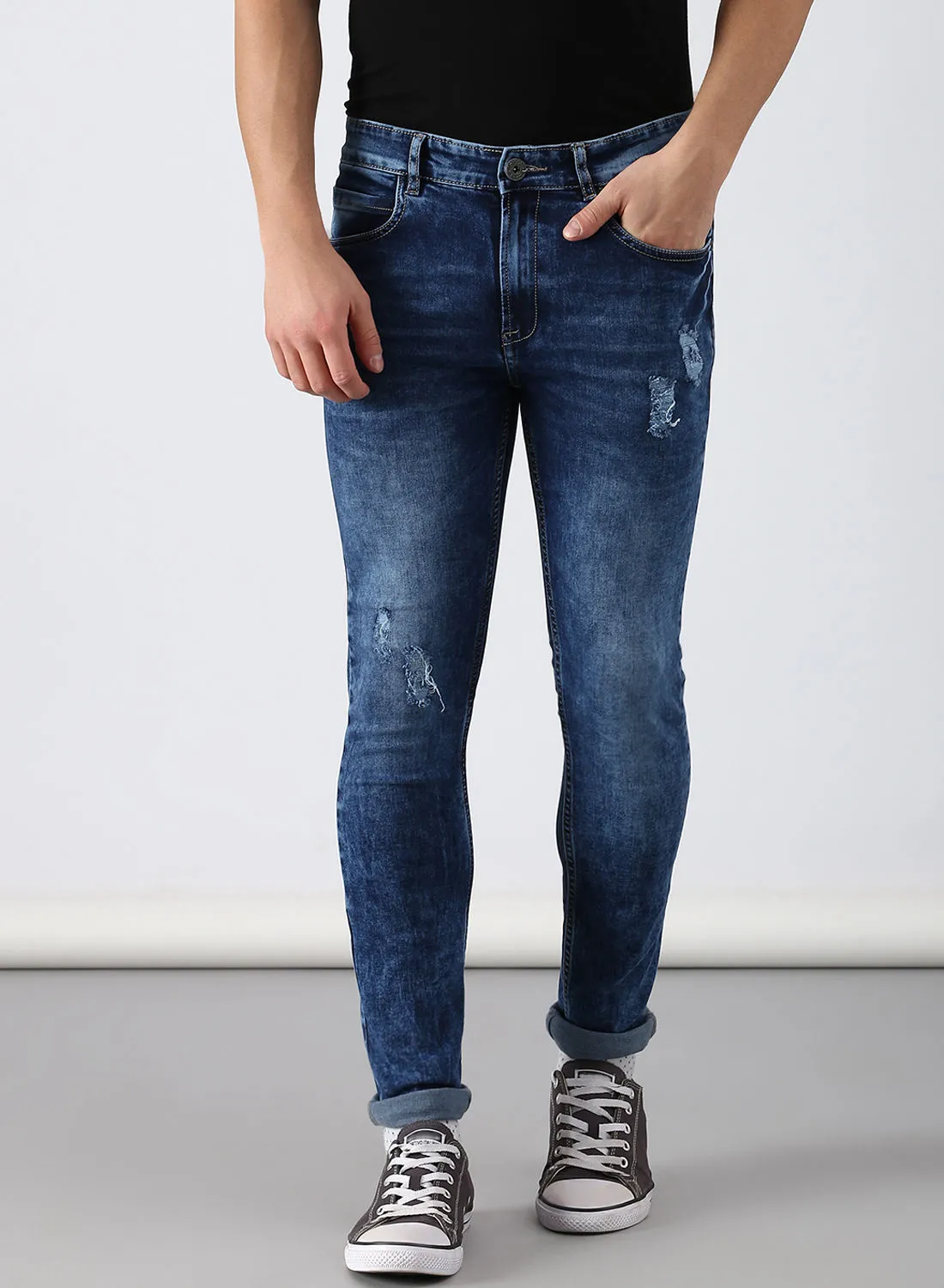 ABOF Slim Fit Jeans Blue- Mid Wash