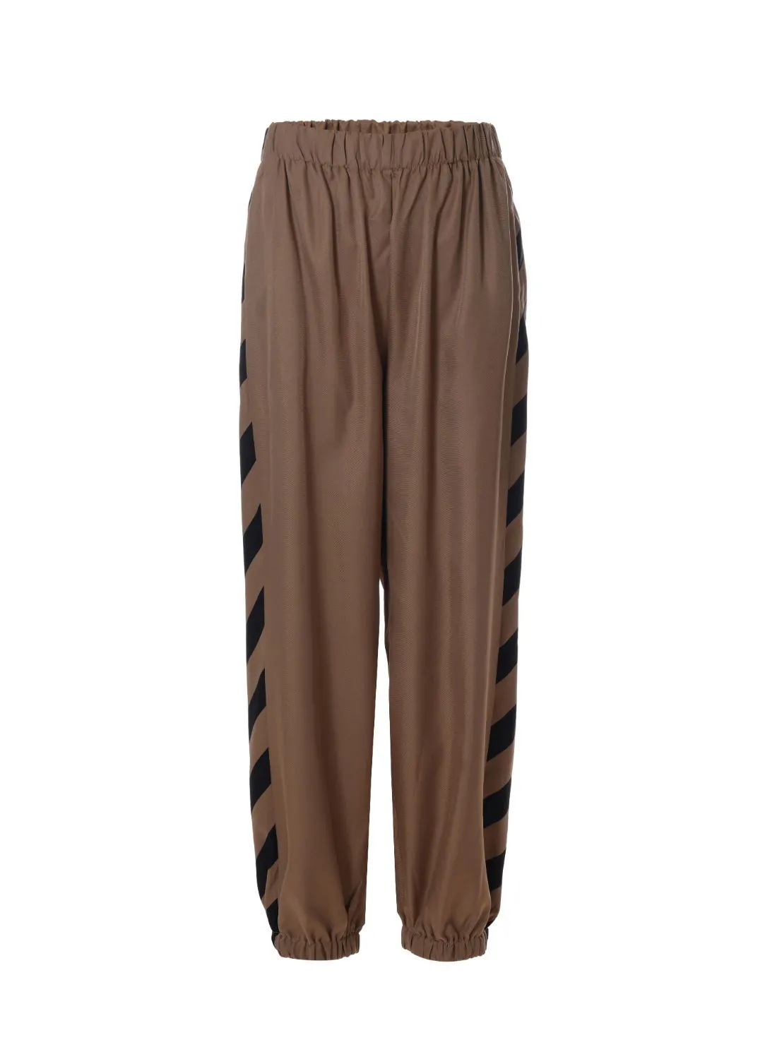 QUWA Trendy Casual Joggers with Elasticated waist and bottom with Contrast Side Stripes Khaki