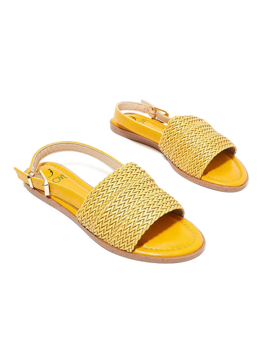 Jove Open Toe Slingback Sandals Yellow
