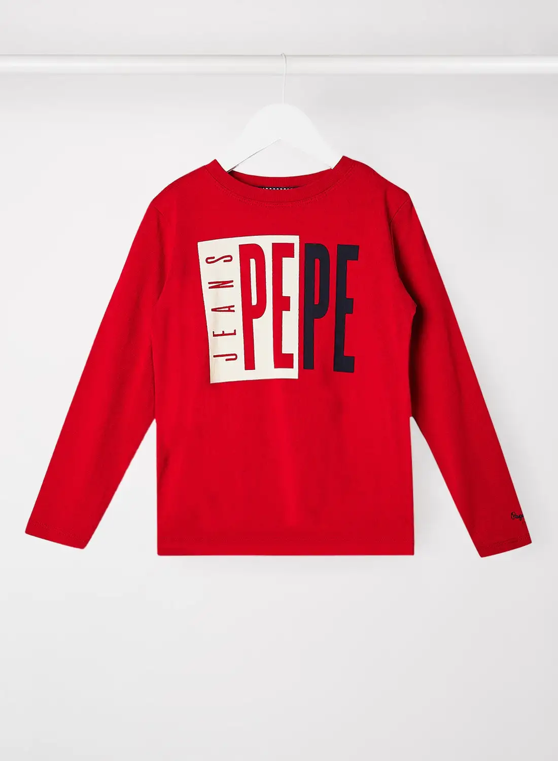Pepe Jeans LONDON Kids / Teen Aaron Long Sleeve T-Shirt أحمر