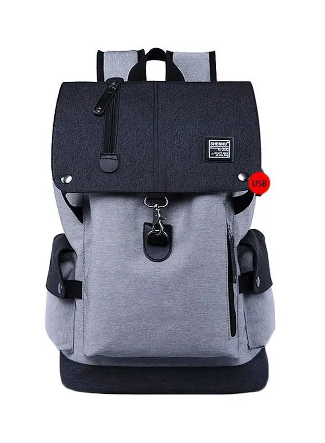 Beauenty Anti-Theft USB Backpack For 15.6 Inch Laptop Grey/Black