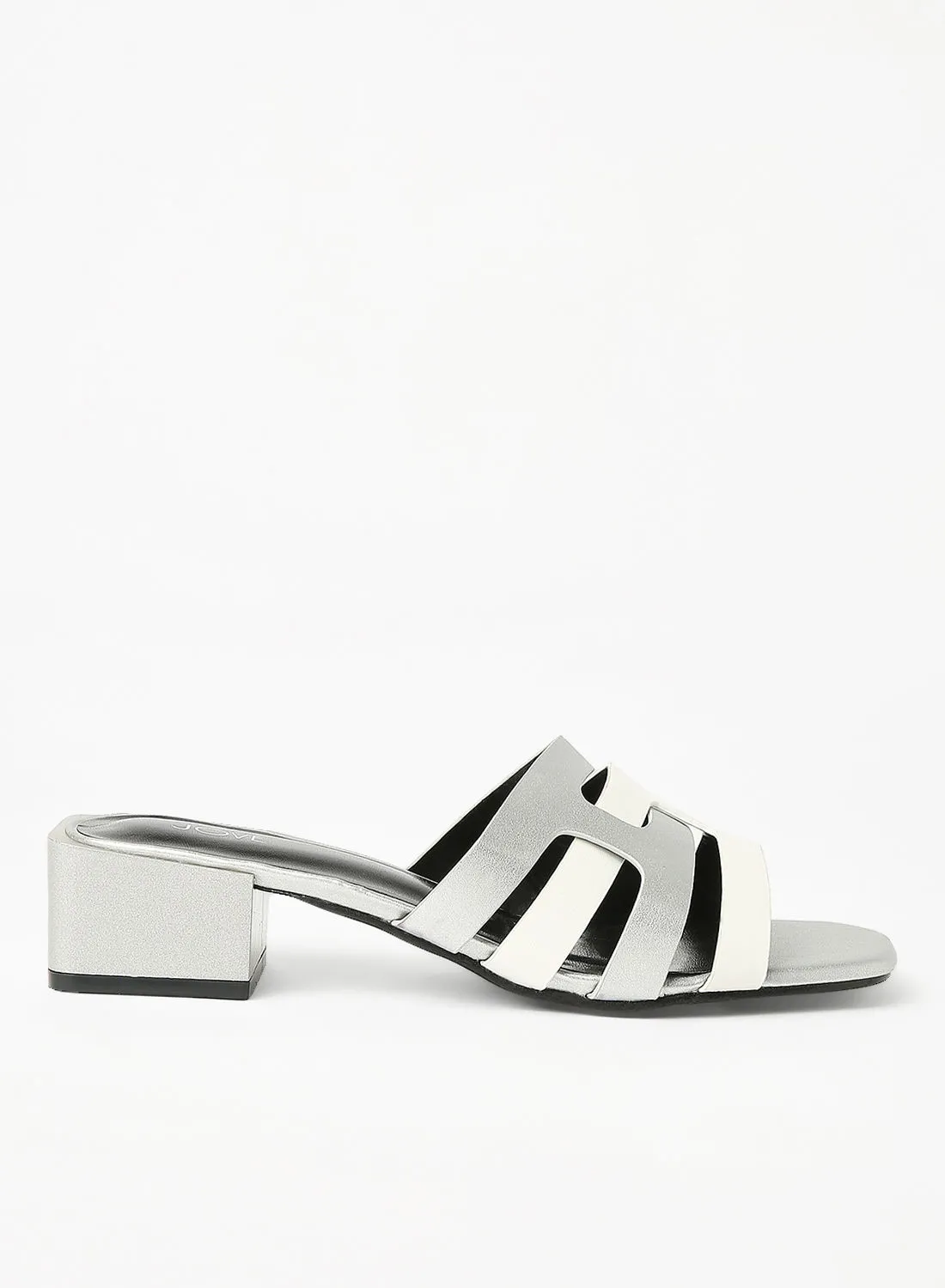 Jove Fashionable Heeled Sandals Silver/White