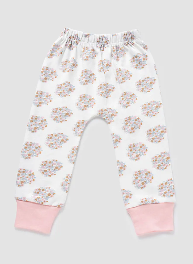 Zarafa Mid Rise Printed Pyjama Pink/White