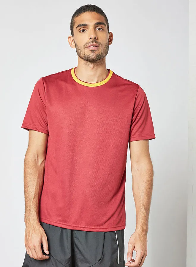 DRIP Fashionable Casual T-Shirt Burgundy Red