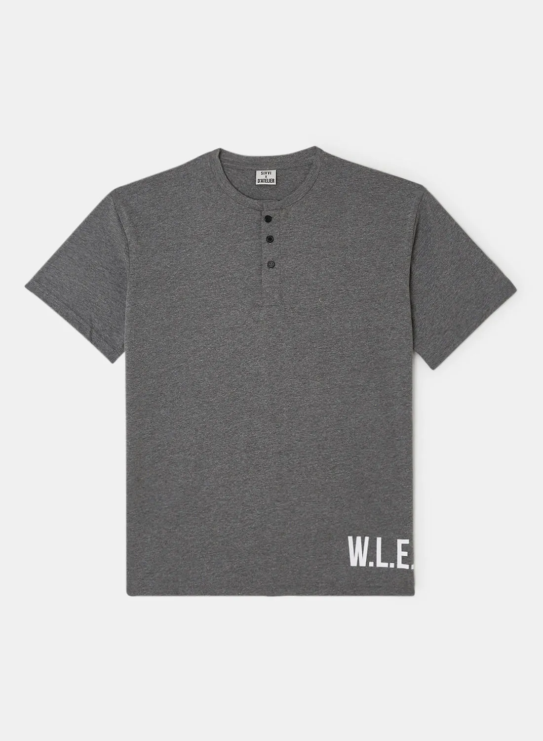 Sivvi x D'Atelier WLE Grandad T-Shirt Dark Grey