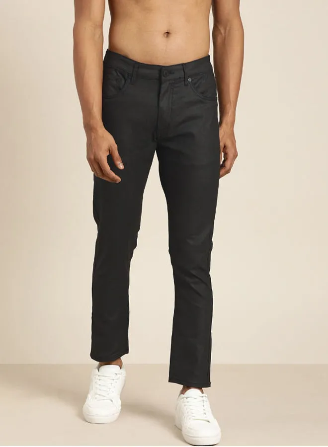 Moda Rapido Men's Stretchable Skinny Fit Mid-Rise Jeans Black