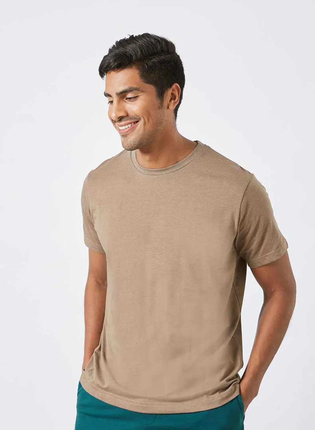 RAHA Fashionable Casual T-Shirt Brown