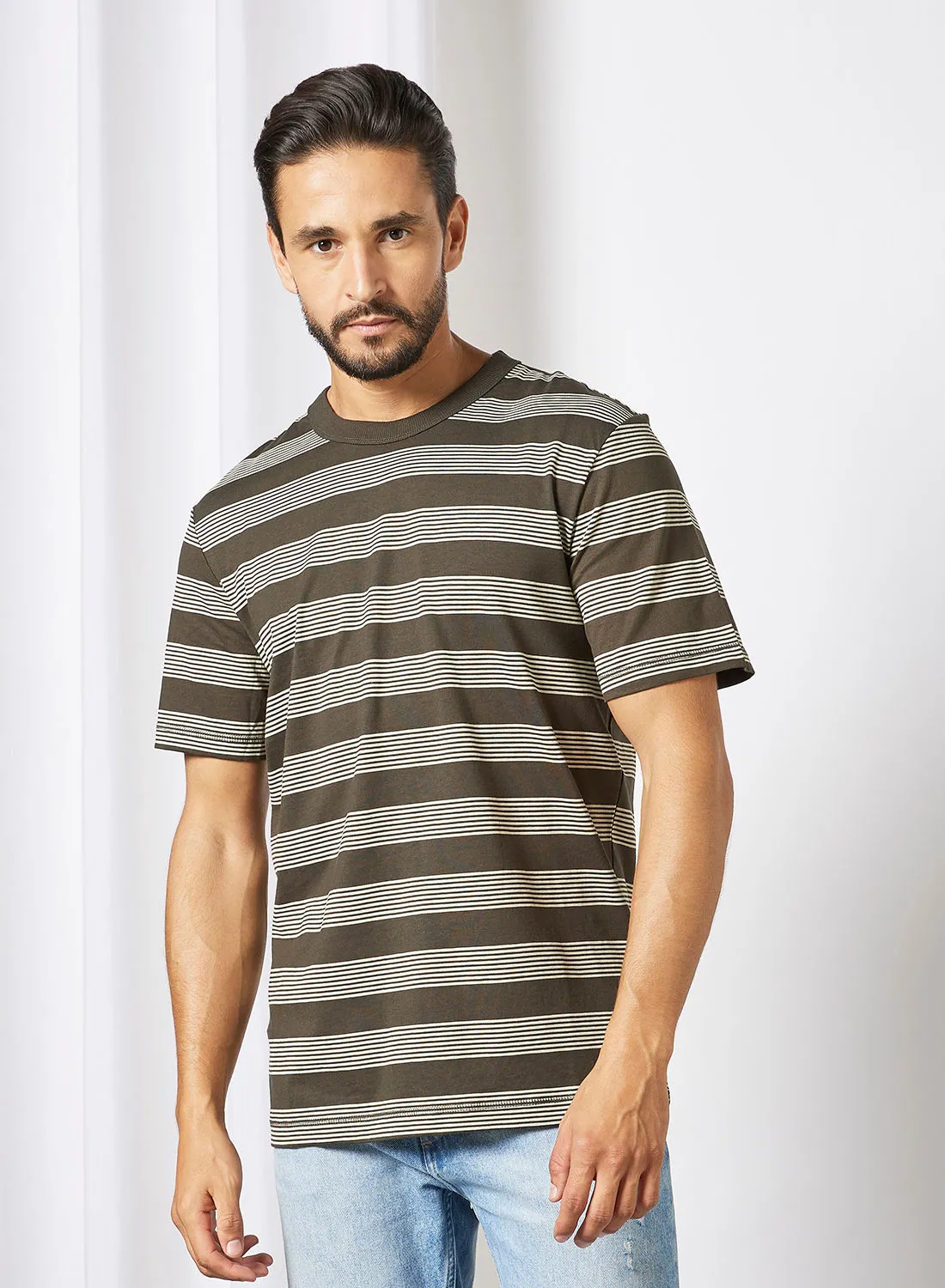 ONLY & SONS Stripe Print T-Shirt Peat