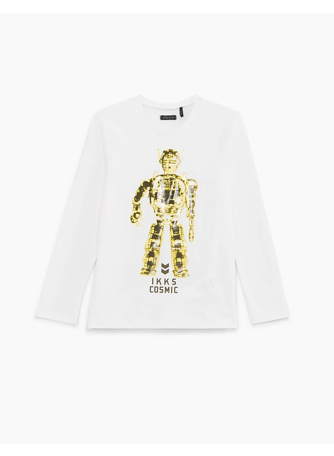 IKKS Robot Printed Long Sleeve T-Shirt White/Gold