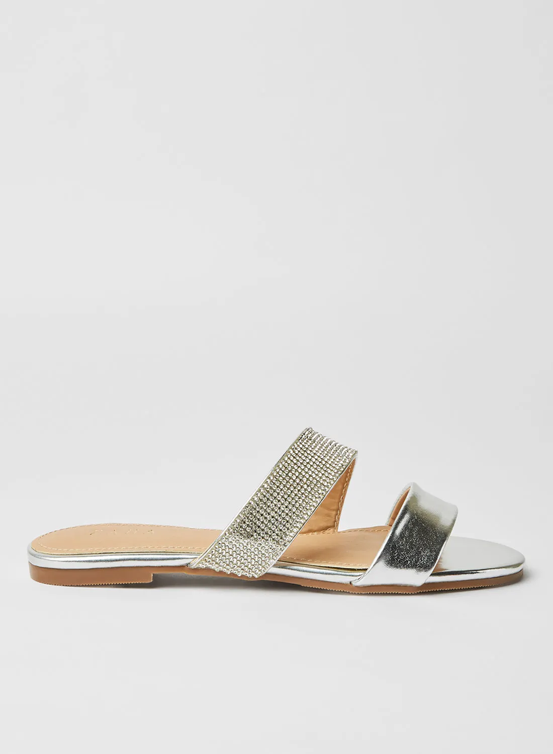 ZAHA Dyed Slip On Sandals Silver