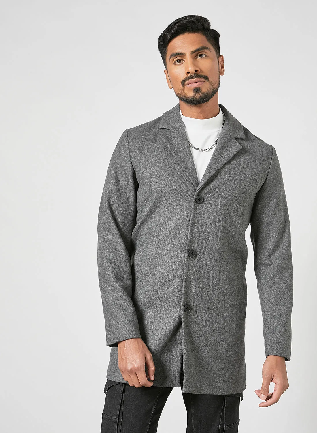 PRODUKT Essential Collared Coat Grey