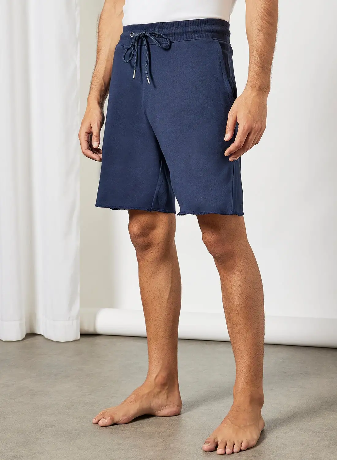 Bread and Boxers Organic Cotton Lounge Sweat Shorts Navy