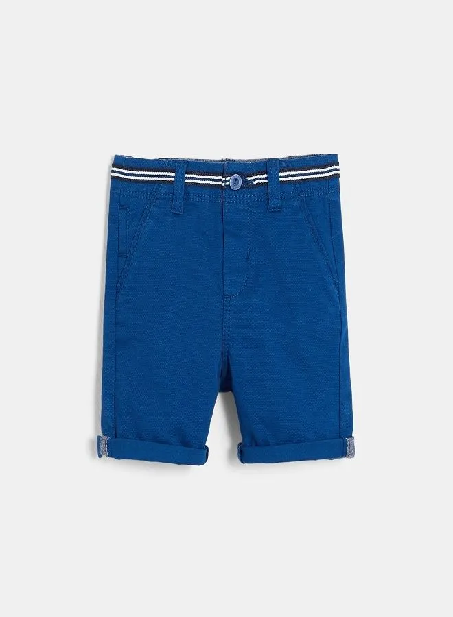 OBAIBI Pique Cotton Shorts Blue