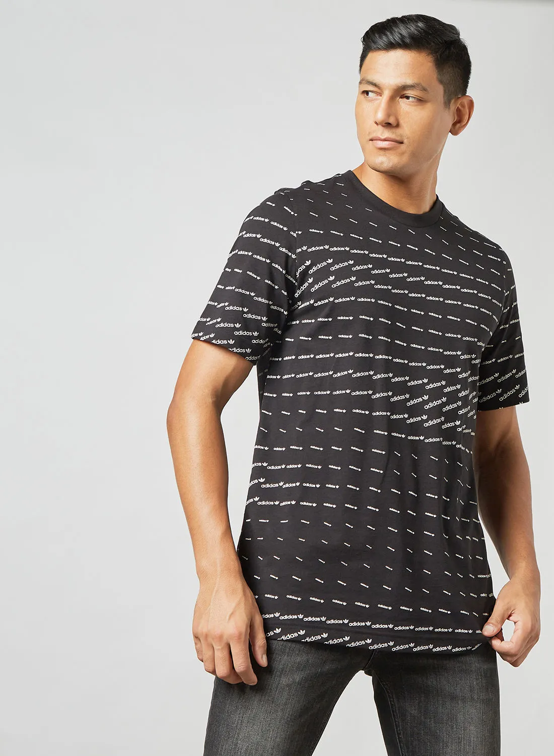 adidas Originals All-Over Monogram T-Shirt Black