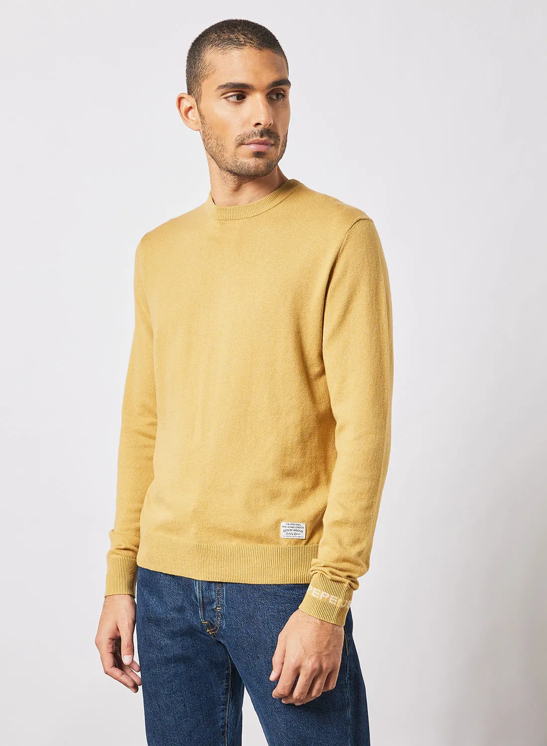 Pepe Jeans LONDON Andre Crew Neck Sweater Mustard