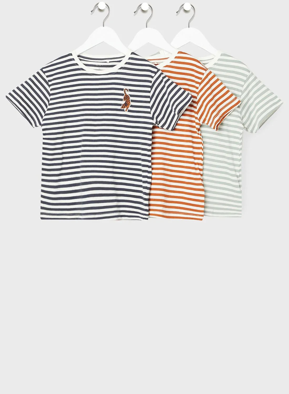 NAME IT Kids 3 Pack Striped T-Shirt