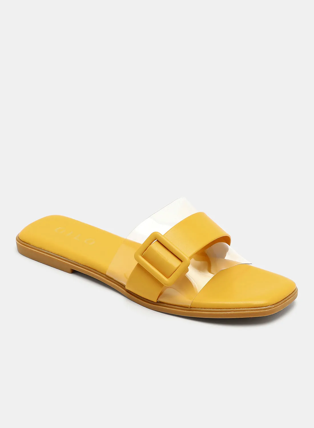 Aila Slip-On Casual Flat Sandals Yellow