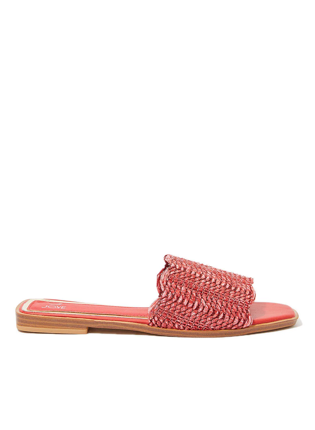 Jove Woven Detail Sandals Red