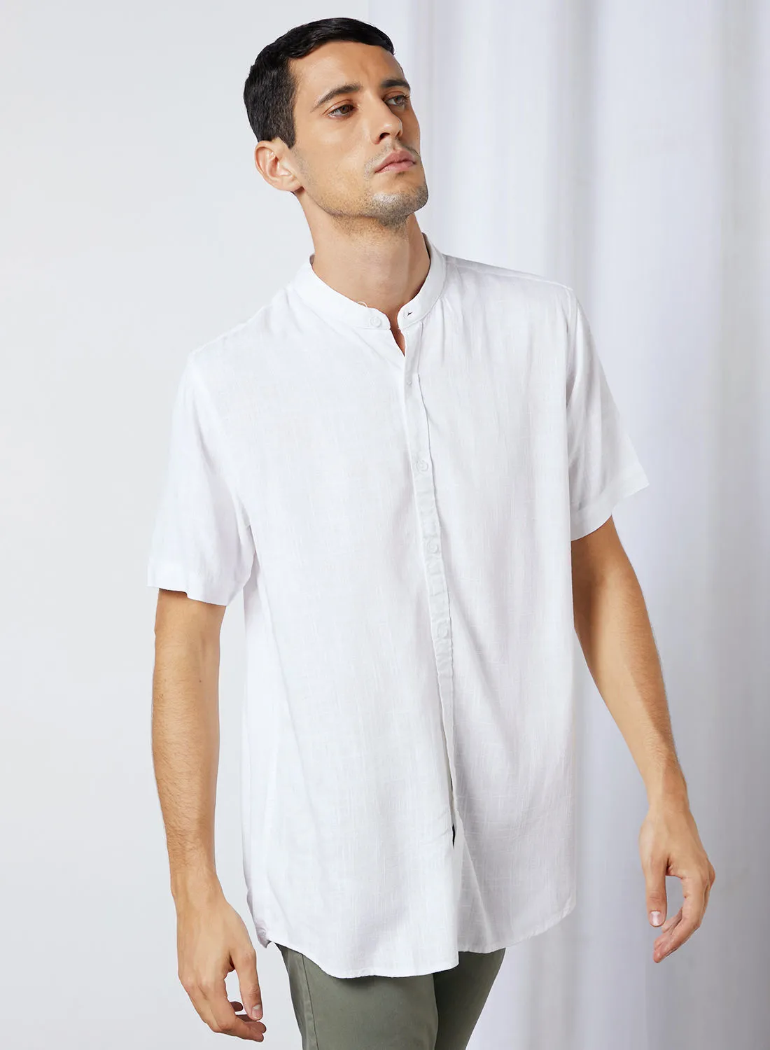 BRAVE SOUL Anglo Short Sleeve Shirt Optic White