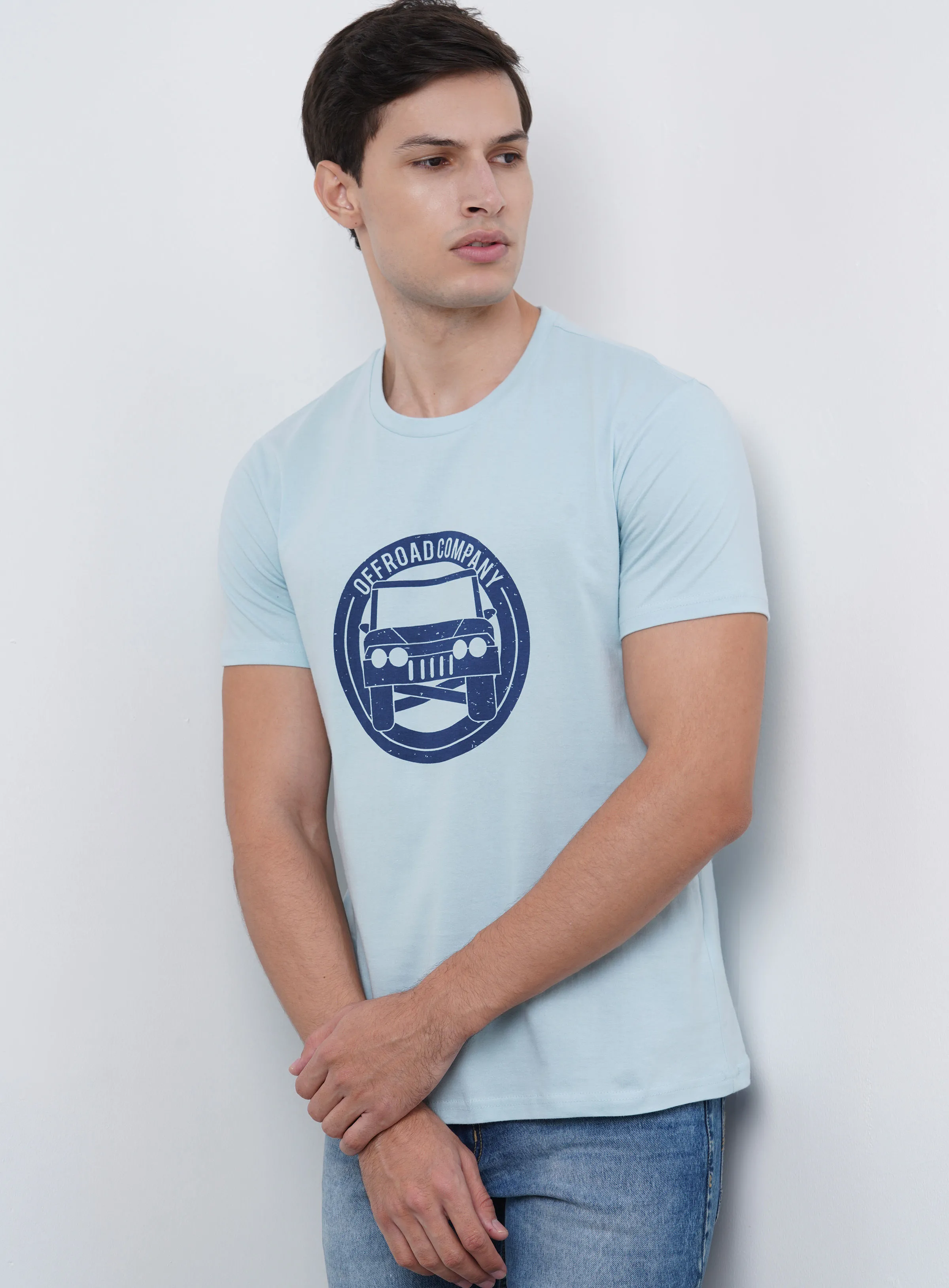 OFFROAD Graphic Printed T-Shirt Sea Blue