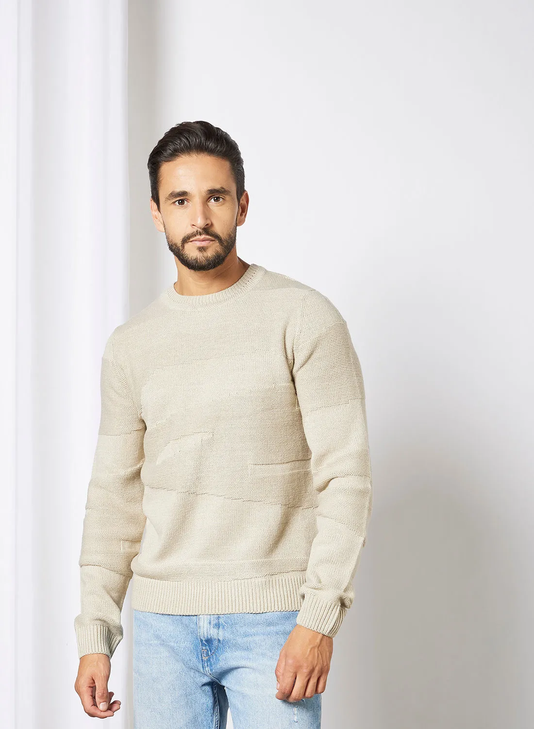 ONLY & SONS Crew Neck Knit Sweater Off-White